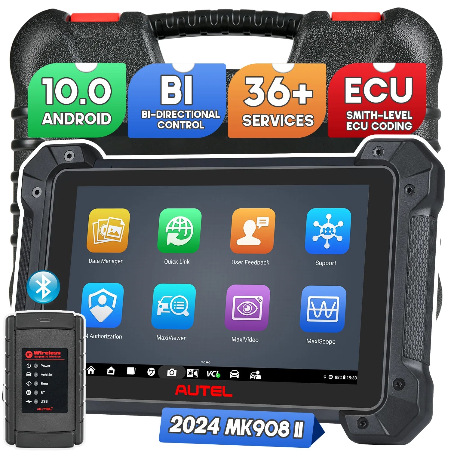 Autel MaxiCOM MK908 Strumento Diagnostico Auto OBD2 Scanner con MV108 Autel MaxiCOM MK908 Strumento Diagnostico Auto OBD2 Scanner con MV108