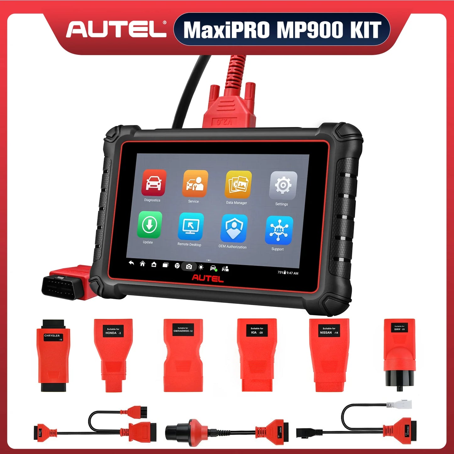 Autel MaxiPRO MP900 All System Diagnostic Scanner, ECU Coding, Bi-directional Control