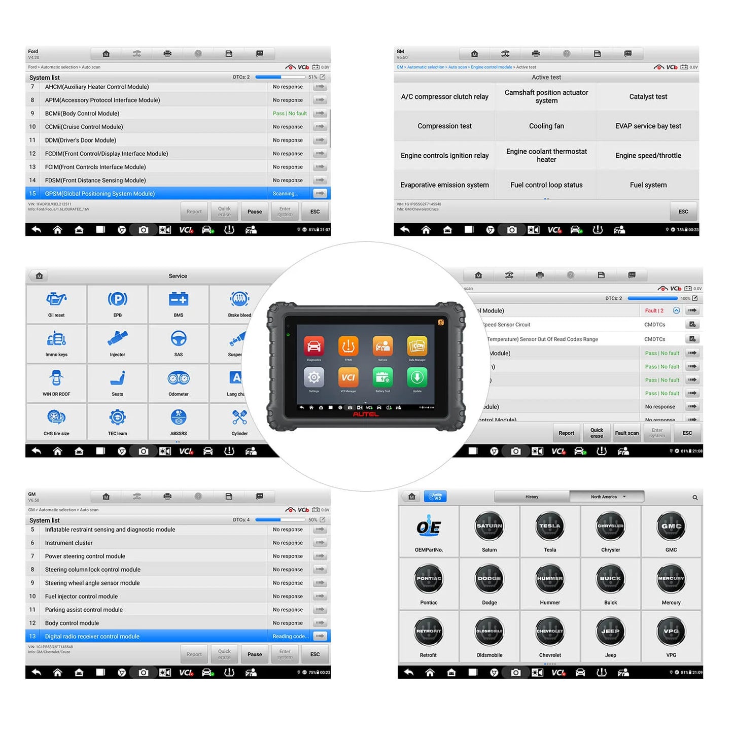 Autel MaxiCOM MK906Pro TS TPMS Functions, ECU Coding, Bi-directional Control, 36+ Services