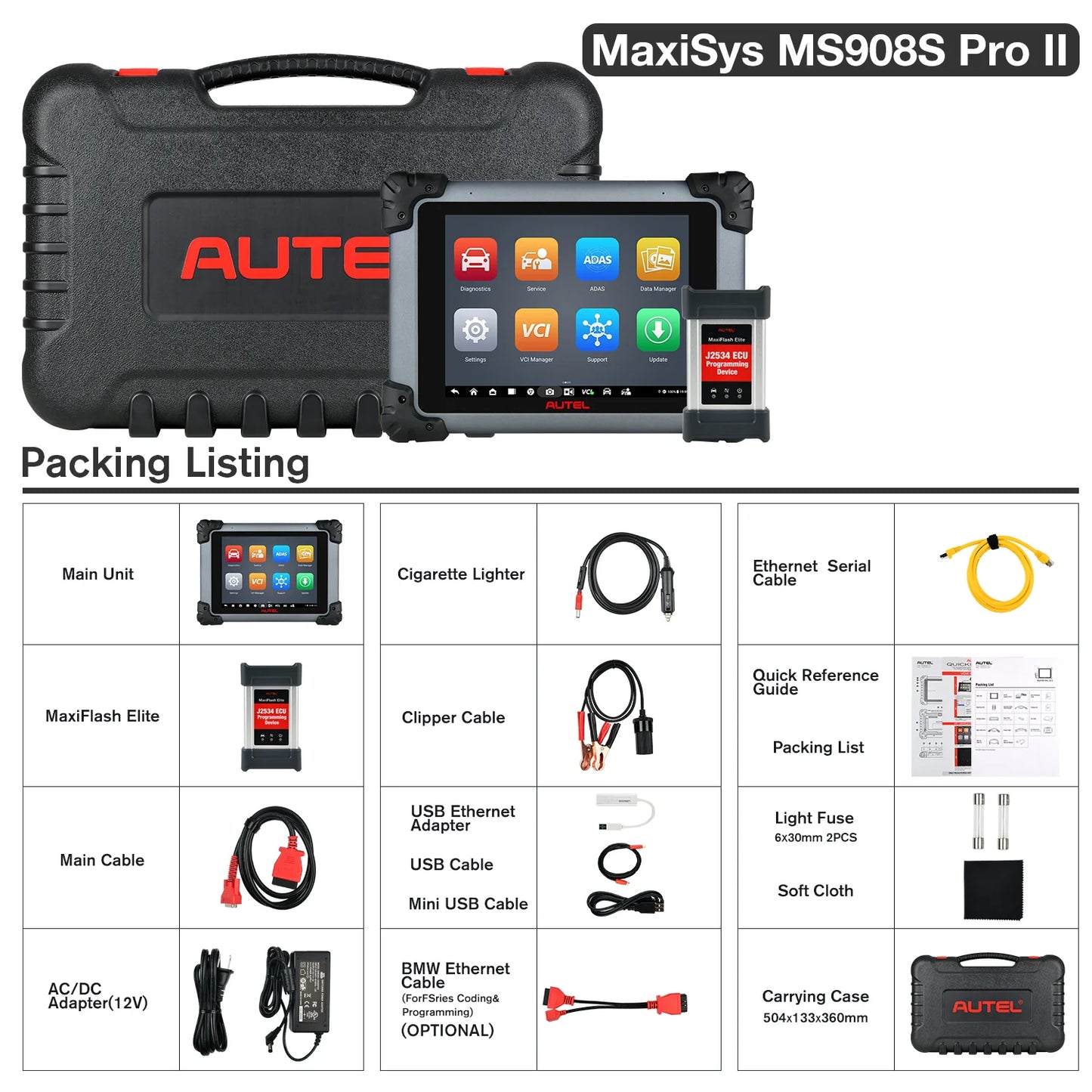 Autel MaxiSys MS908S Pro II Diagnostic Scan Tool, 2 Years Update Online,  ECU Programming/ Coding, 36+ Services, Active Tests, FCA Autoauth