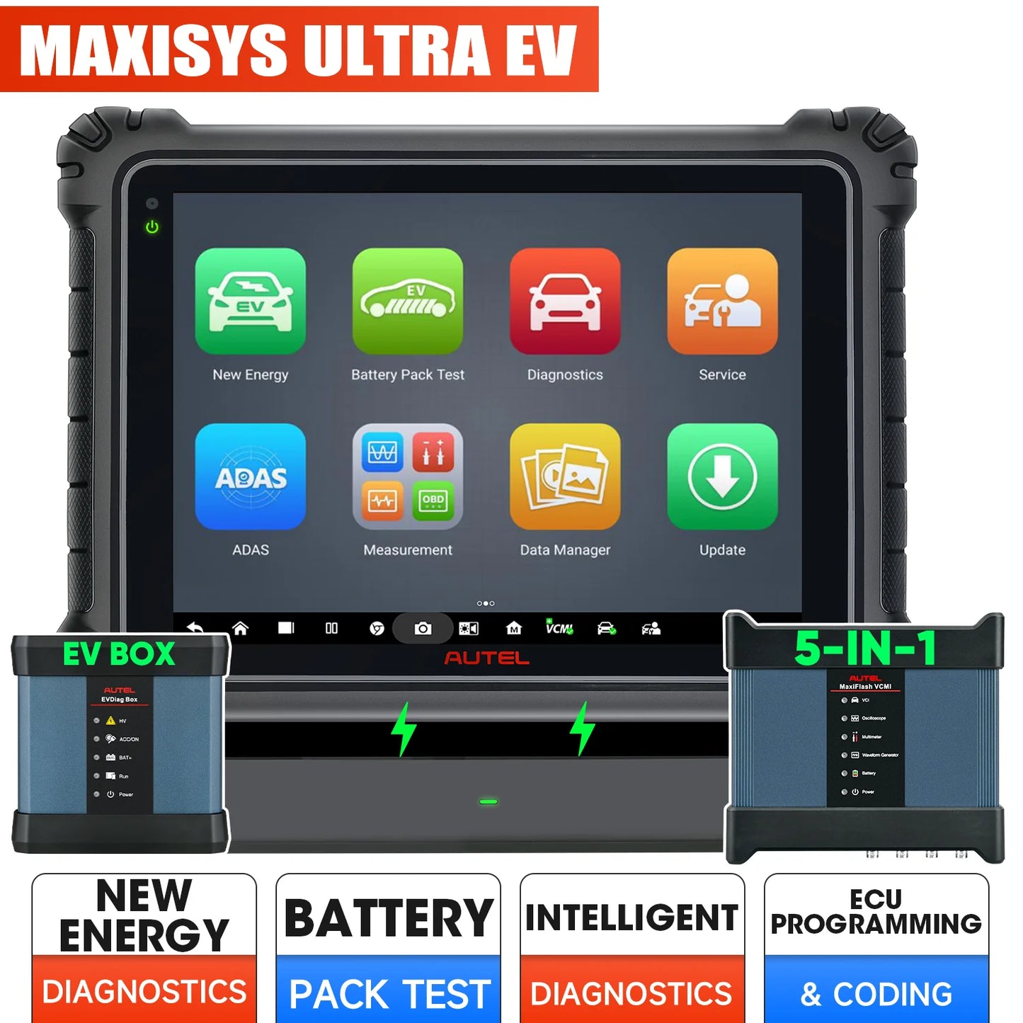 Autel MaxiSYS Ultra EV Electric Car Diagnostic Scanner, Online ECU Programming / Coding, 40+ Services, 2 Years Subscription