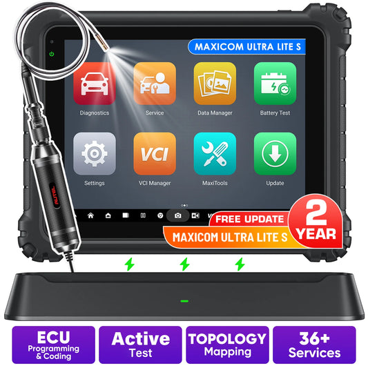 Autel MaxiCOM Ultra Lite All System Diagnostic Scanner with Topology Mapping and J2534 ECU Programming Tool with Free MV108S
