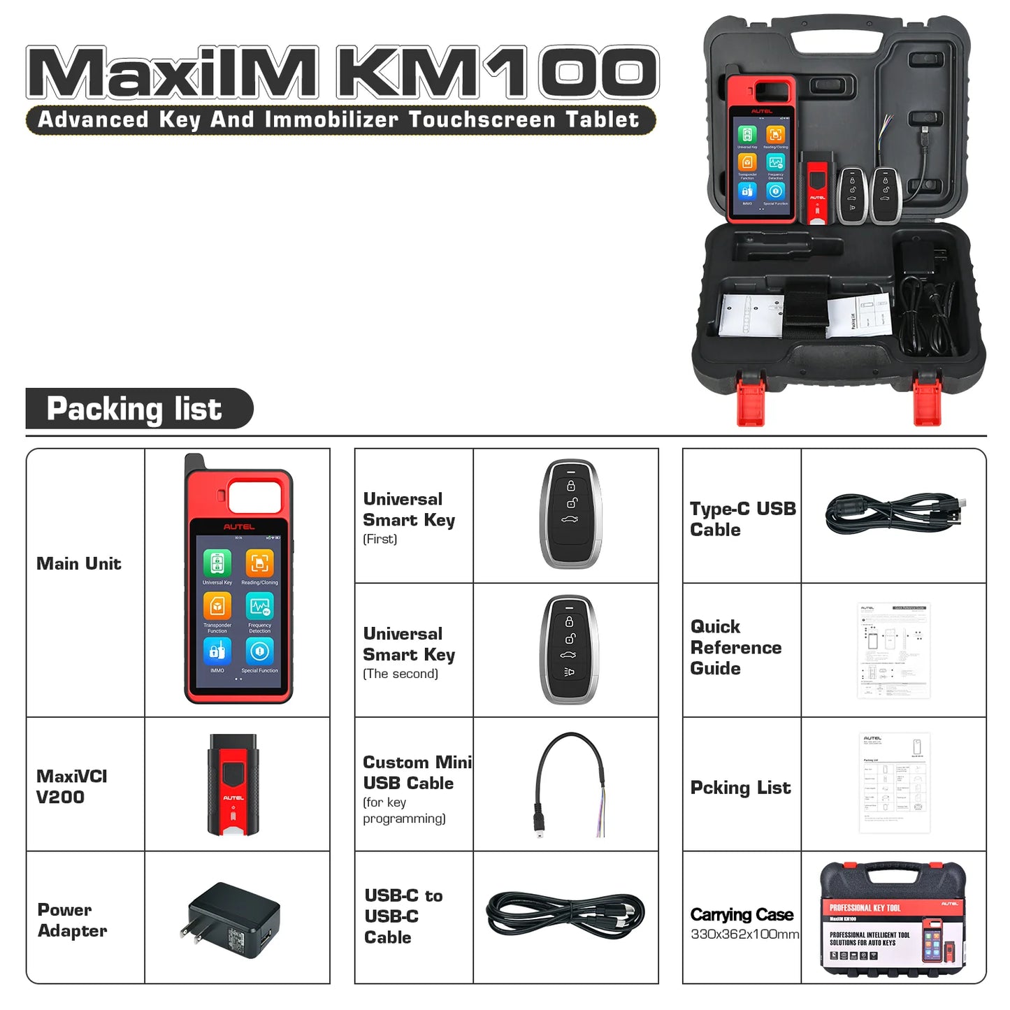 Autel MaxiIM KM100 Universal Key Fob Programmer Immobilizer Tool